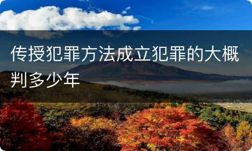 传授犯罪方法成立犯罪的大概判多少年