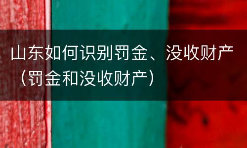 山东如何识别罚金、没收财产（罚金和没收财产）