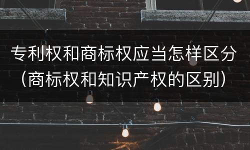 专利权和商标权应当怎样区分（商标权和知识产权的区别）