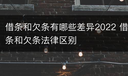 借条和欠条有哪些差异2022 借条和欠条法律区别