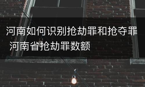 河南如何识别抢劫罪和抢夺罪 河南省抢劫罪数额