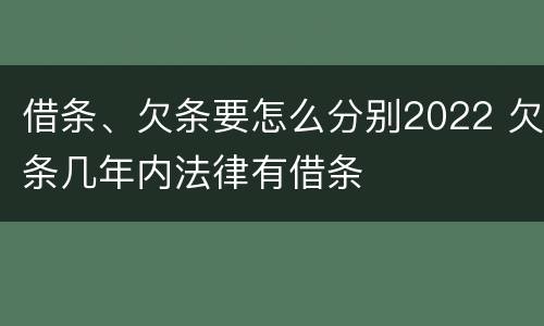 借条、欠条要怎么分别2022 欠条几年内法律有借条