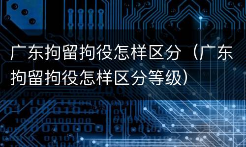 广东拘留拘役怎样区分（广东拘留拘役怎样区分等级）