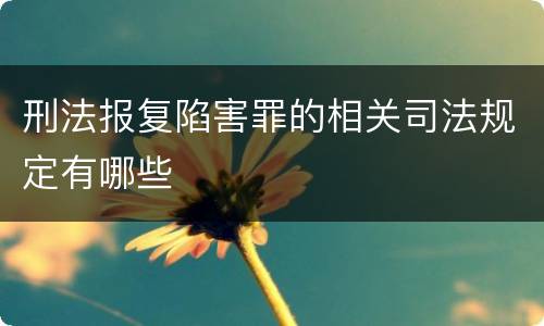 刑法报复陷害罪的相关司法规定有哪些