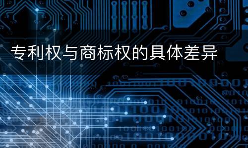 专利权与商标权的具体差异