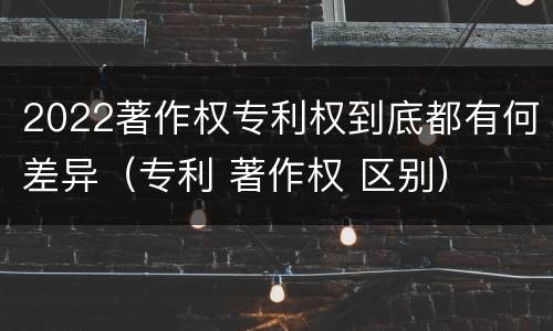 2022著作权专利权到底都有何差异（专利 著作权 区别）