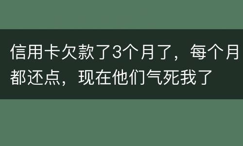 信用卡欠款了3个月了,每个月都还点,现在他们气死我了