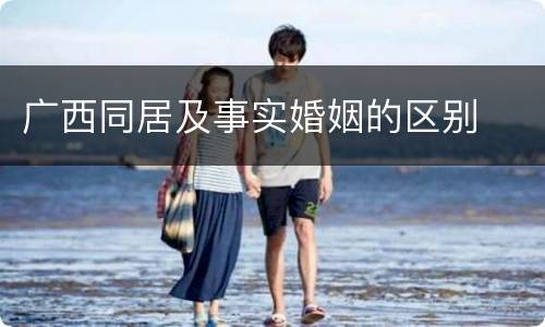 广西同居及事实婚姻的区别