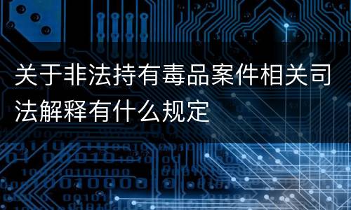 关于非法持有毒品案件相关司法解释有什么规定