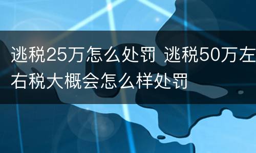 逃税25万怎么处罚 逃税50万左右税大概会怎么样处罚