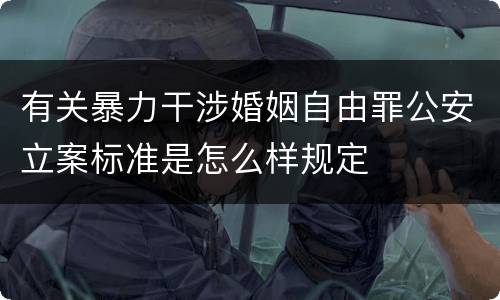 有关暴力干涉婚姻自由罪公安立案标准是怎么样规定