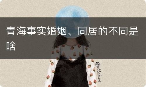 青海事实婚姻、同居的不同是啥
