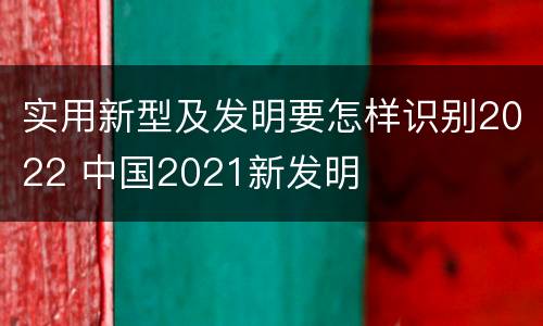 实用新型及发明要怎样识别2022 中国2021新发明