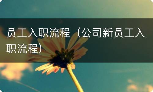 员工入职流程（公司新员工入职流程）