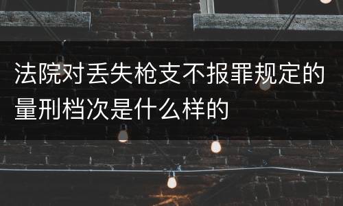 法院对丢失枪支不报罪规定的量刑档次是什么样的