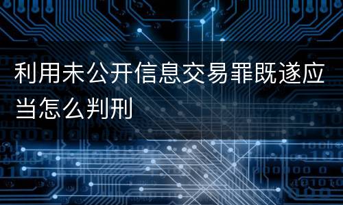 利用未公开信息交易罪既遂应当怎么判刑