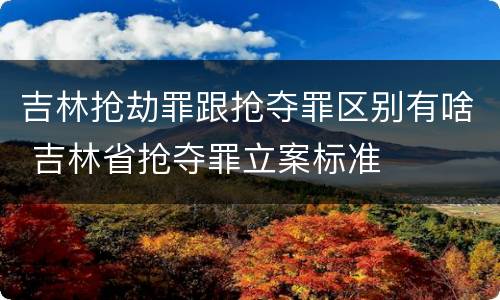 吉林抢劫罪跟抢夺罪区别有啥 吉林省抢夺罪立案标准