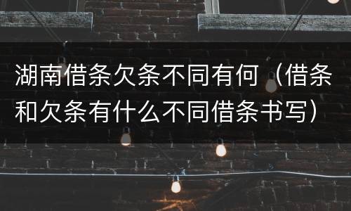 湖南借条欠条不同有何（借条和欠条有什么不同借条书写）