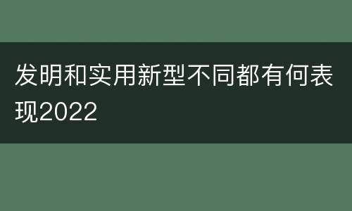 发明和实用新型不同都有何表现2022