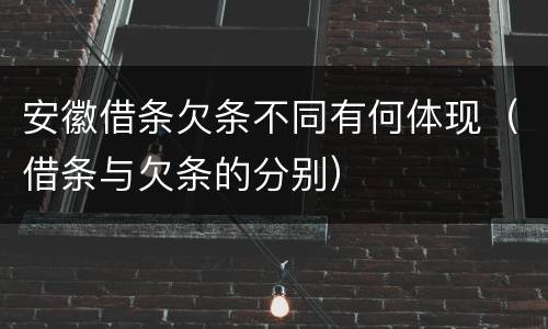 安徽借条欠条不同有何体现（借条与欠条的分别）