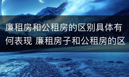 廉租房和公租房的区别具体有何表现 廉租房子和公租房的区别