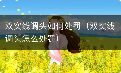 双实线调头如何处罚（双实线调头怎么处罚）