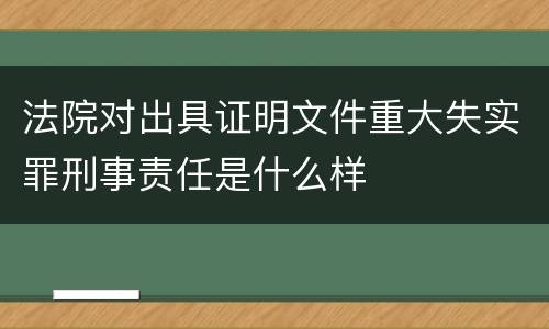 法院对出具证明文件重大失实罪刑事责任是什么样