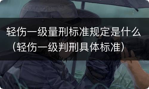 轻伤一级量刑标准规定是什么（轻伤一级判刑具体标准）