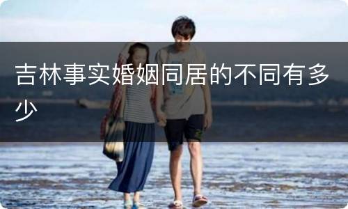 吉林事实婚姻同居的不同有多少