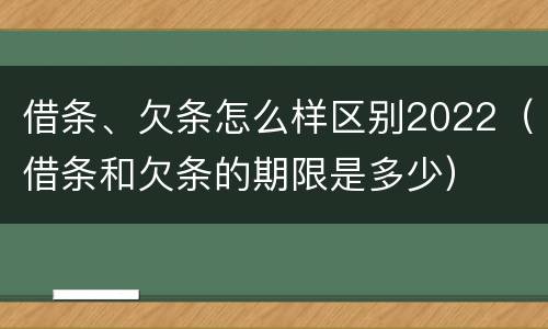 借条、欠条怎么样区别2022（借条和欠条的期限是多少）