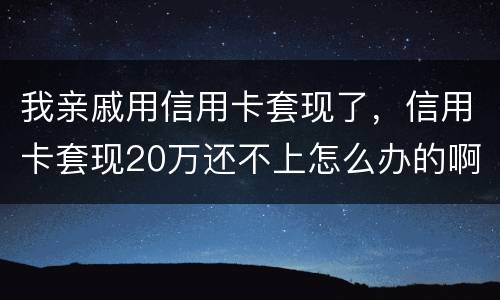 我亲戚用信用卡套现了，信用卡套现20万还不上怎么办的啊