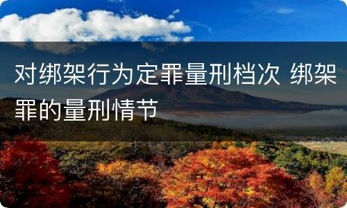 对绑架行为定罪量刑档次 绑架罪的量刑情节