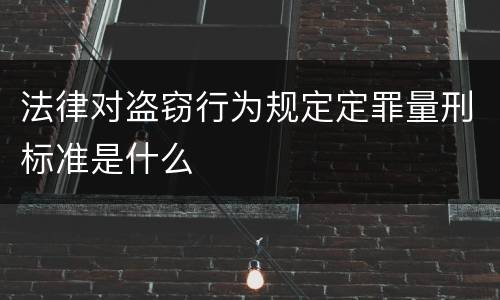 法律对盗窃行为规定定罪量刑标准是什么