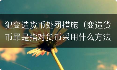 犯变造货币处罚措施（变造货币罪是指对货币采用什么方法）
