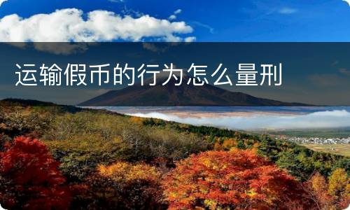 运输假币的行为怎么量刑