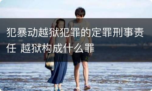 犯暴动越狱犯罪的定罪刑事责任 越狱构成什么罪