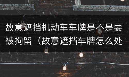 故意遮挡机动车车牌是不是要被拘留（故意遮挡车牌怎么处罚）