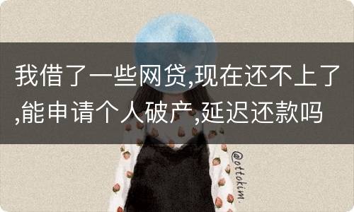 我借了一些网贷,现在还不上了,能申请个人破产,延迟还款吗