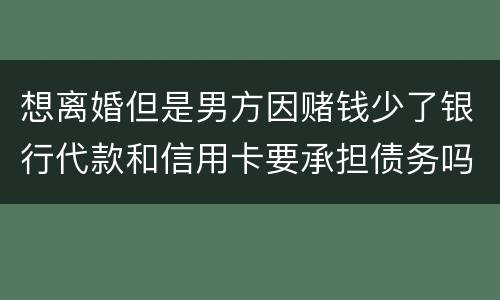 想离婚但是男方因赌钱少了银行代款和信用卡要承担债务吗