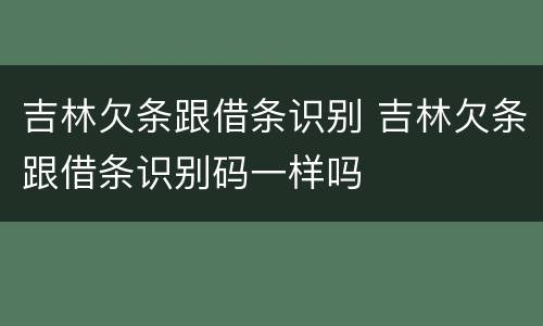 吉林欠条跟借条识别 吉林欠条跟借条识别码一样吗