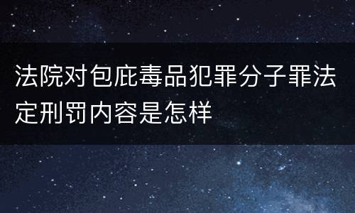 法院对包庇毒品犯罪分子罪法定刑罚内容是怎样