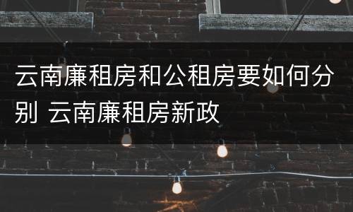 云南廉租房和公租房要如何分别 云南廉租房新政