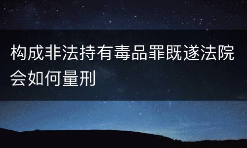 构成非法持有毒品罪既遂法院会如何量刑