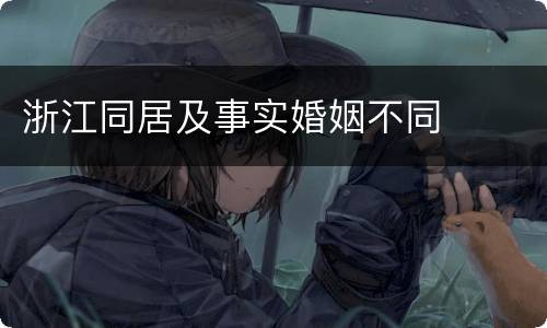浙江同居及事实婚姻不同