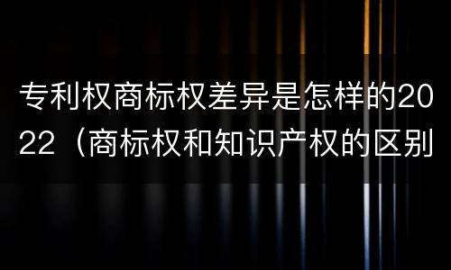 专利权商标权差异是怎样的2022(商标权和知识产权的区别)