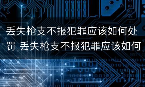 丢失枪支不报犯罪应该如何处罚 丢失枪支不报犯罪应该如何处罚呢