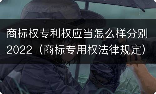 商标权专利权应当怎么样分别2022（商标专用权法律规定）