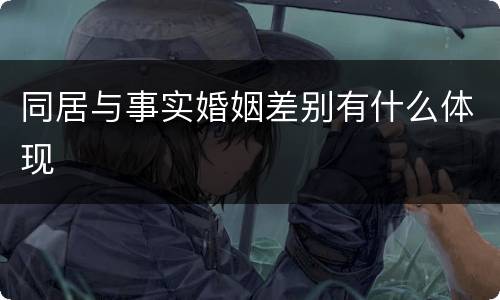 同居与事实婚姻差别有什么体现