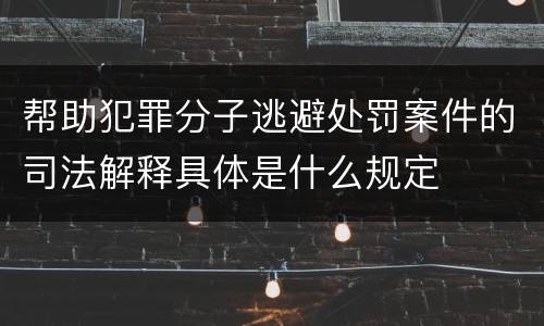 帮助犯罪分子逃避处罚案件的司法解释具体是什么规定