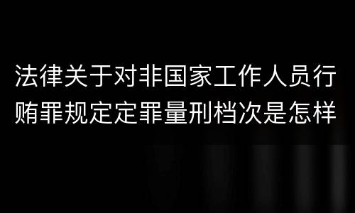 法律关于对非国家工作人员行贿罪规定定罪量刑档次是怎样